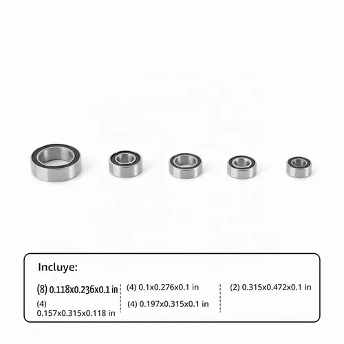 Vista 5 de INJORA Kit de rodamientos sellados de acero de 22 piezas para actualización TRX4M, color negro