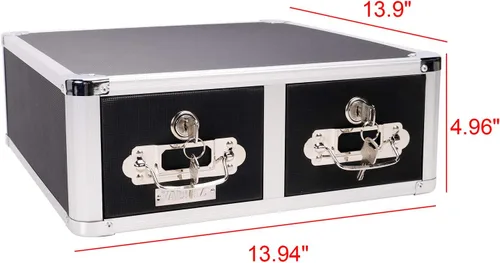 Vista 6 de Vaultz Cerradura 3 x 5 gabinete de la tarjeta de índice, cajón doble, negro (VZ01393)