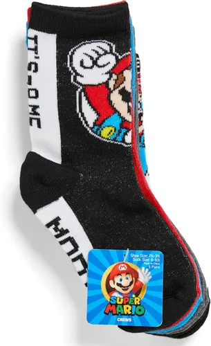 Vista 3 de Nintendo Boys' Super Mario 5 Pack Crew Socks