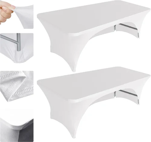 Vista 39 de Eurmax USA - Manteles rectangulares ajustables de elastano de 4 pies, mantel elástico para bodas, eventos o para decorar la mesa del patio