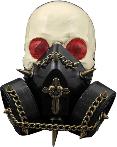 Vista 2 de vogueteen Steampunk Spike Punk Goth - Máscara de gas para hombre y mujer, disfraz de cosplay