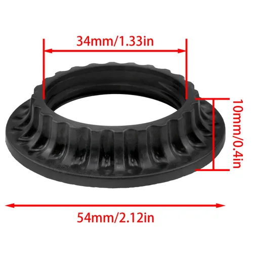 Vista 2 de Anillos de enchufe de luz E26 duraderos, 2 anillos de collar de pantalla de lámpara negra/anillo de collar de pantalla de lámpara y adaptadores