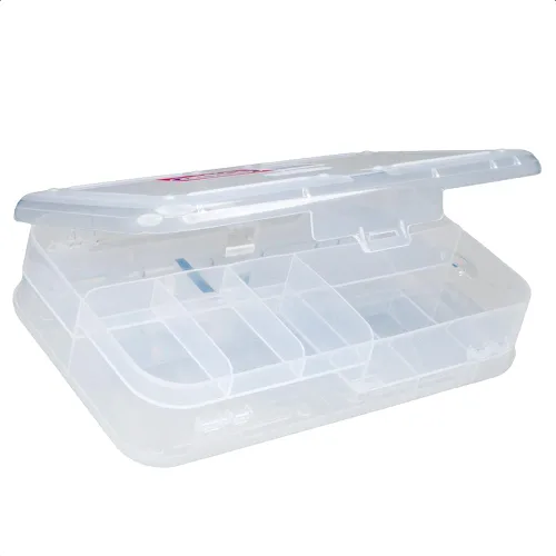 Vista 14 de Craft County Caja de lápices transparente Caja de utilidad de doble cara Organizador de suministros de oficina Azul