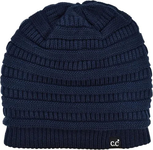 Vista 39 de C.C Winter Oversized Beanie Hat with Fuzzy Lining – Thick Knit Thermal Beanie for Cold Weather, Soft Warm Fleece Lined Cap