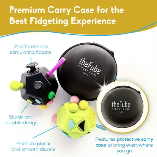 Vista 4 de PILPOC theFube Cubo Fidget con 12 lados - Juguetes prácticos para la ansiedad para niños y adultos - Dados fidget para aliviar el estrés