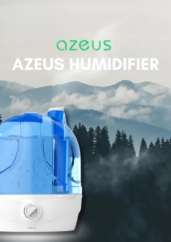 Vista 2 de AZEUS Humidificadores para dormitorio, humidificadores ultrasónicos de niebla fría de 2.8 L para el hogar, guardería y plantas, humidificador