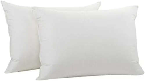 Vista 10 de L' COZEE Almohadas de plumas y plumón de ganso blanco, almohadas decorativas de relleno con funda de algodón 100% para personas que duermen firmes