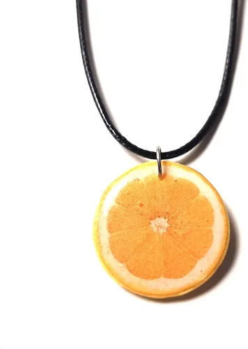 Vista 8 de Fruit Slice Pendant Handmade Citrus Grapefruit Orange Lemon Lime Pamelo Necklace Mini Food Girlfriend Outdoors Gift Bright Summer Necklace for Women