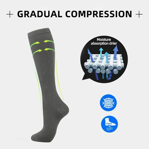 Vista 3 de Compression Socks (7 Pairs) Knee High Compression Sock For Women & Men Stockings-Best Support For Nurses,Running,Athletic