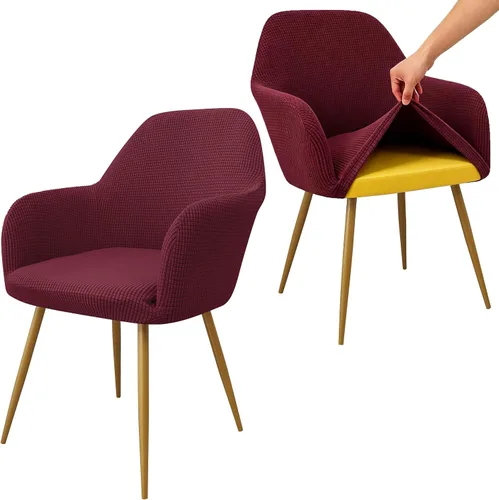 Vista 9 de Yonus - Juego de fundas para sillas Parsons de comedor, fundas de sillón extraíbles para silla de estar, solo funda, sin silla (1, beige)