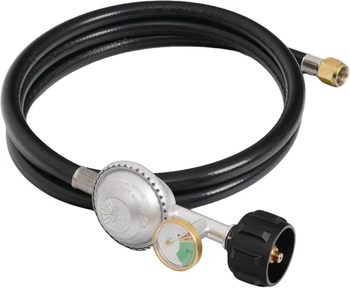 Vista 10 de SHINESTAR 3.5FT Propane Regulator with Hose and Gauge Regulador universal de parrilla de gas y pieza de repuesto de manguera para parrilla