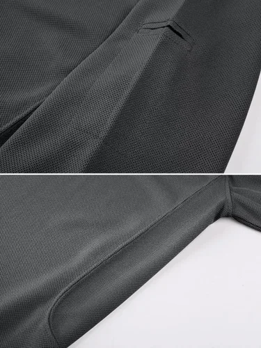 Vista 4 de MAGCOMSEN Camisas polo para hombre, 3 botones, secado rápido, manga larga, tácticas, camisa de golf
