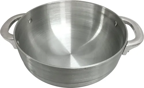Vista 3 de Wee's Beyond Horno holandés Caldero de calibre pesado con tapa de aluminio, 3.7 cuartos de galón, color plateado