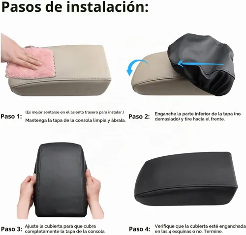 Vista 4 de INTGET Funda de reposabrazos de consola central para accesorios de VW Volkswagen Jetta 2012 2013 2014 2015 2016 20172018 Cojín de apoyo para el Negro