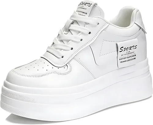 Vista 9 de 3.0 in con cordones de ocio calzado transpirable cuña talón femenino moda zapatillas cómodas mujeres casaul zapatos