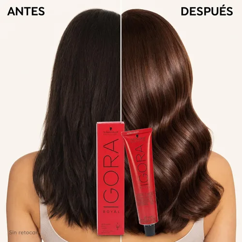 Vista 6 de Schwarzkopf Professional Igora Royal Nude Tones Color Creme - 8-46 - Rubio Claro Beige Chocolate