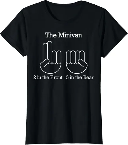 Vista 34 de The Minivan 2 In The Front 5 In The Rear Camiseta, Negro