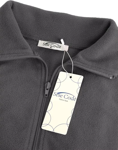 Vista 24 de SeSe Code Chaleco de forro polar ligero con cremallera frontal y bolsillos para mujer