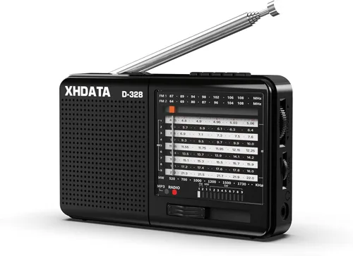 Vista 10 de XHDATA R108 Radio Portátil AM/FM/SW/LW/Airband Receptor de Onda Corta Radio Operado por Batería con Buena Recepción, Excelente Sonido Altavoz