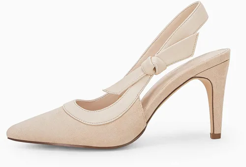 Vista 2 de Coutgo Zapatos de vestir de tacón alto con punta puntiaguda y lazo para mujer