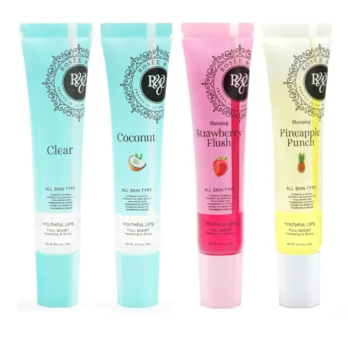 Vista 23 de Rosee - Brillo de labios vegano y libre de crueldad, maquillaje profesional, brillante de larga duración con manteca de karité, hidrata, protege