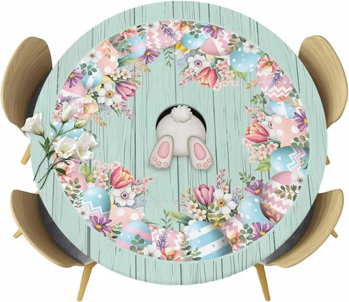 Vista 19 de Mantel Ajustado de Hongos para Mesa Redonda, Cubierta de Mesa de Cocina Botánica Pastoral Floral con Borde Elástico Tela Impermeable, Cubiertas Negro