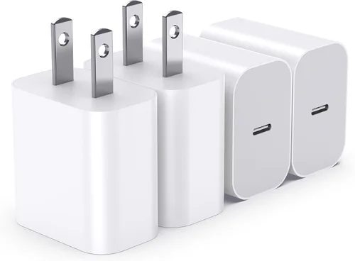 Vista 9 de Bloque de carga USBC para enchufe de carga de iPhone 17, certificado MFI rápido USB C cubo de pared, paquete de 2 adaptadores de corriente