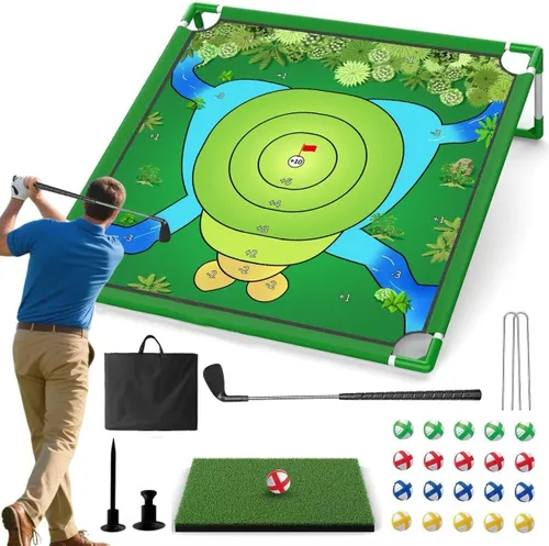 Vista 7 de Juego de astillado de golf, juego portátil de práctica de golf, divertido juego de patio familiar para interiores y exteriores, para patio trasero