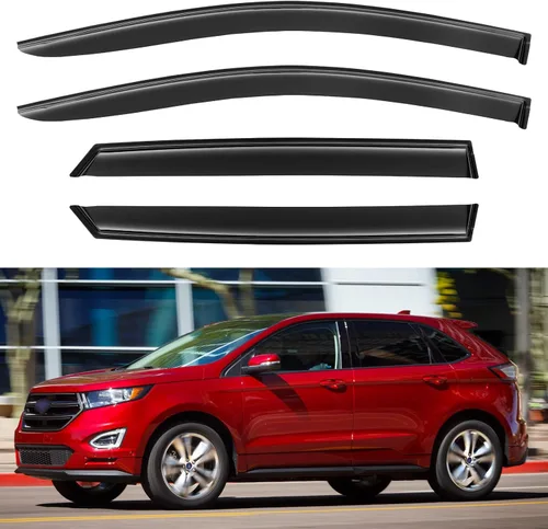 Vista 75 de YQAUTEC - Viseras para ventana, protectores contra la lluvia, compatibles con Subaru WRX 2015-2021, deflectores de viento para ventanas, viseras