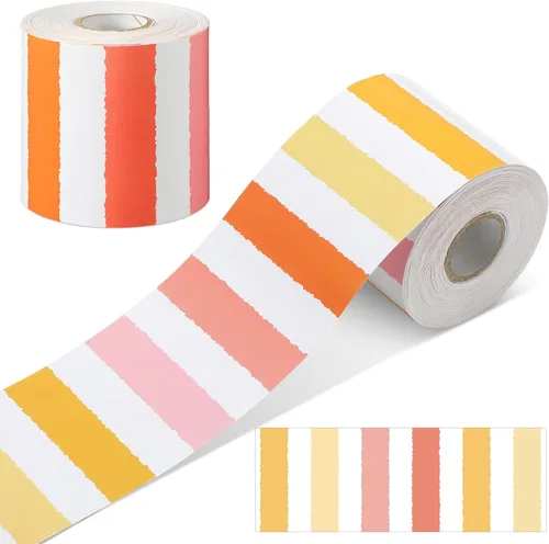 Vista 15 de Zonon Bordes de tablón de anuncios en blanco y negro de 65 pies, 1 rollo de tablón de anuncios, bordes rectos para decoración de regreso a clases