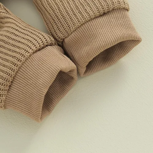 Vista 6 de Ynibbim Mameluco de invierno para recién nacido, para bebé, niño, niña, unisex, con capucha, ropa de gofre, de algodón, con botones