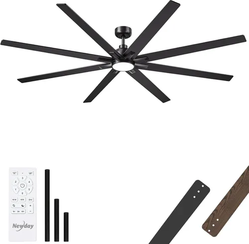 Vista 10 de Newday Ventilador de techo impermeable IP66 de 52 pulgadas con luces, ventilador de glorieta resistente a la intemperie con control remoto, LED