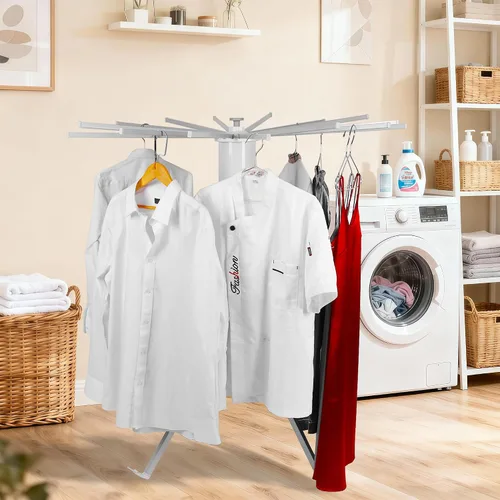 Vista 2 de Estante de secado de ropa, estante de secado portátil plegable que ahorra espacio para ropa, estante de secado plegable mejorado con 16 postes