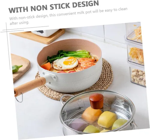 Vista 7 de 1 juego de sartén antiadherente multifuncional olla de cocina para guisos de fideos instantáneos y comida mango ergonómico fácil de limpiar tapa