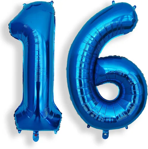 Vista 53 de AULE Globo azul de 40 pulgadas 0 con números grandes de cumpleaños del 0 al 9