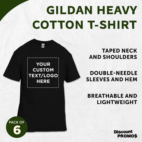 Vista 3 de Gildan - Camiseta de algodón pesado para hombre