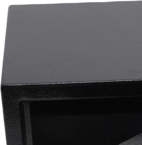 Vista 4 de Hyuduo Mini caja fuerte, caja de seguridad electrónica con contraseña digital y llaves de respaldo, caja de seguridad de acero antirrobo para viajes