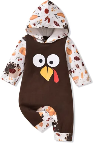 Vista 13 de Aalizzwell Traje de Halloween para bebé con capucha para el primer Halloween, overol de una pieza para niños y niñas pequeños Naranja
