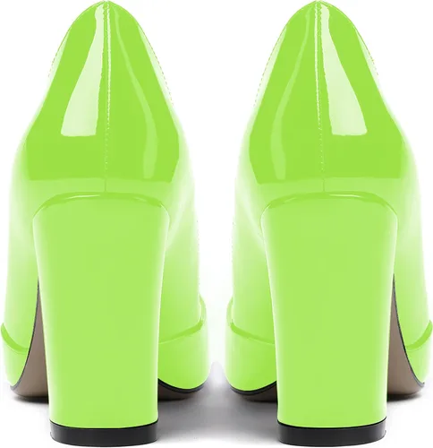 Vista 4 de MODENCOCO Zapatos de tacón alto con puntera puntiaguda para mujer, de 3.5 pulgadas