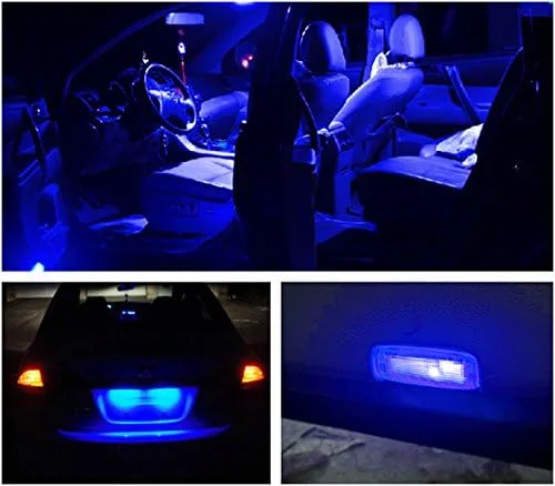 Vista 3 de Jtech - Set de 10 focos LED azules 194 168 2825 T10 5-SMD para auto