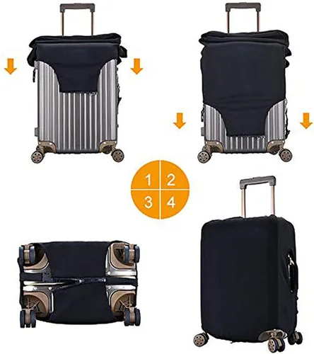 Vista 7 de Teery-YY Funda de equipaje de viaje (solo funda) Patrón de controlador de armas de videojuegos, protector de maleta de equipaje se adapta a 18-32