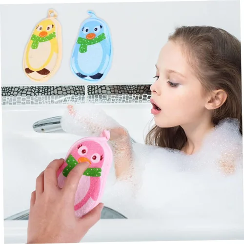Vista 2 de ibasenice Toalla de baño para bebé, toalla de baño para niños, toallas de baño para niños, almohadilla exfoliante, esponja de baño para niños