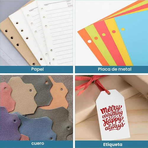 Vista 7 de MROCO Perforadora de un solo agujero de 1/4", Perforadora manual para manualidades y papel, perforadora resistente para tarjetas de papel, plástico