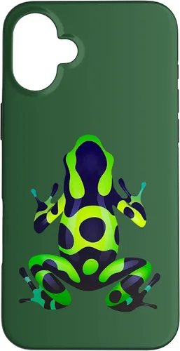 Vista 23 de Green & Black Poison Dart Frog Colored Exotic Amphibian Pet Case for iPhone 16