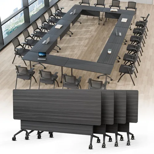 Vista 11 de Mesa de conferencias plegable, mesa de sala de conferencias con ruedas, mesa de conferencias plegable modular, mesas de reuniones de entrenamiento