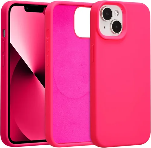 Vista 349 de Funda magnética de silicona para iPhone 13 Pro, color blanco antiguo [Compatible con Magsafe] [Forro de microfibra suave antiarañazos], funda