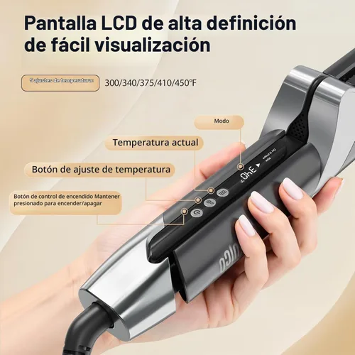 Vista 7 de Quico Plancha de pelo de aire, enderezadora de flujo de aire 100-240V Gris
