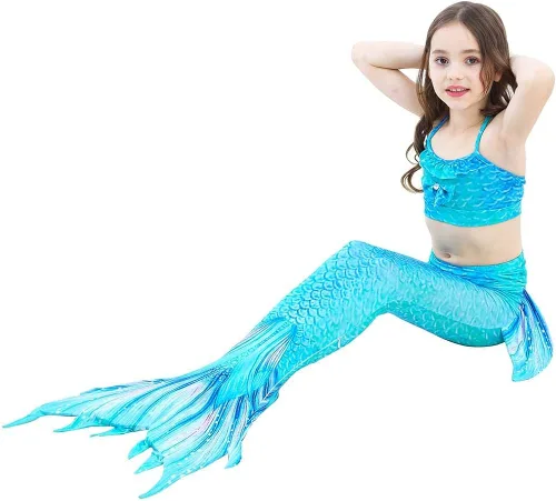 Vista 5 de Bnineteenteam - Bañador para niña con diseño de sirena