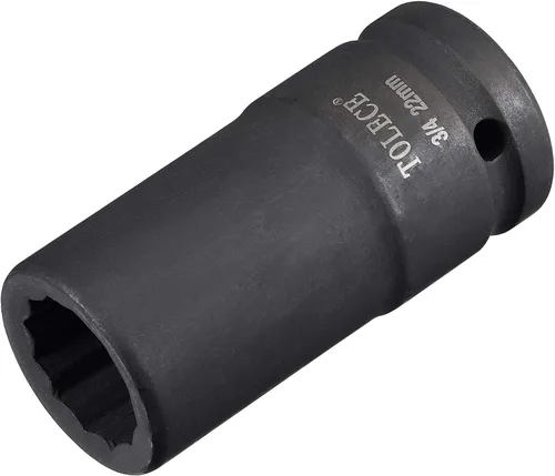 Vista 18 de uxcell Enchufe de impacto profundo de 0.669 in y 12 puntos de 3/4 pulgadas, acero CR-MO 3.071 in de longitud, tamaños métricos