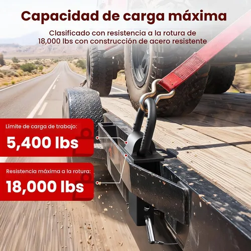 Vista 3 de Anillo en D de bolsillo de estaca, anillos D de 18000 libras de alta resistencia para remolques y camiones planos, accesorios de amarre de tractor